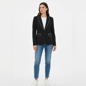 Donna Rae New York Black Contrast Trim Blazer – Size 6